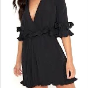 PrettyLittleThing frilly dress. Black. Size 4.